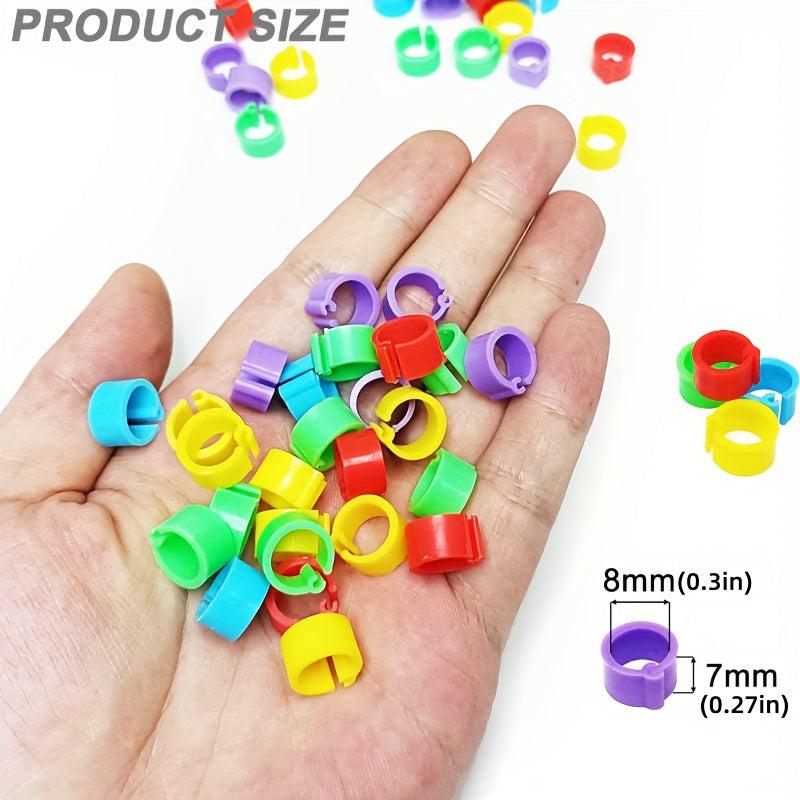 100pcs 8mm Bird Leg Bands for Pigeons Parrots Finches Canaries