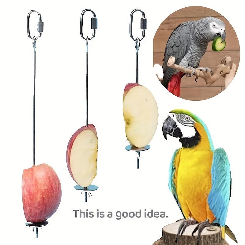 Stainless Steel Parrot Bird Feeder Hangs Vegetables Fruits Healthy Eating