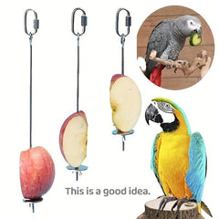 Stainless Steel Parrot Bird Feeder Hangs Vegetables Fruits Healthy Eating