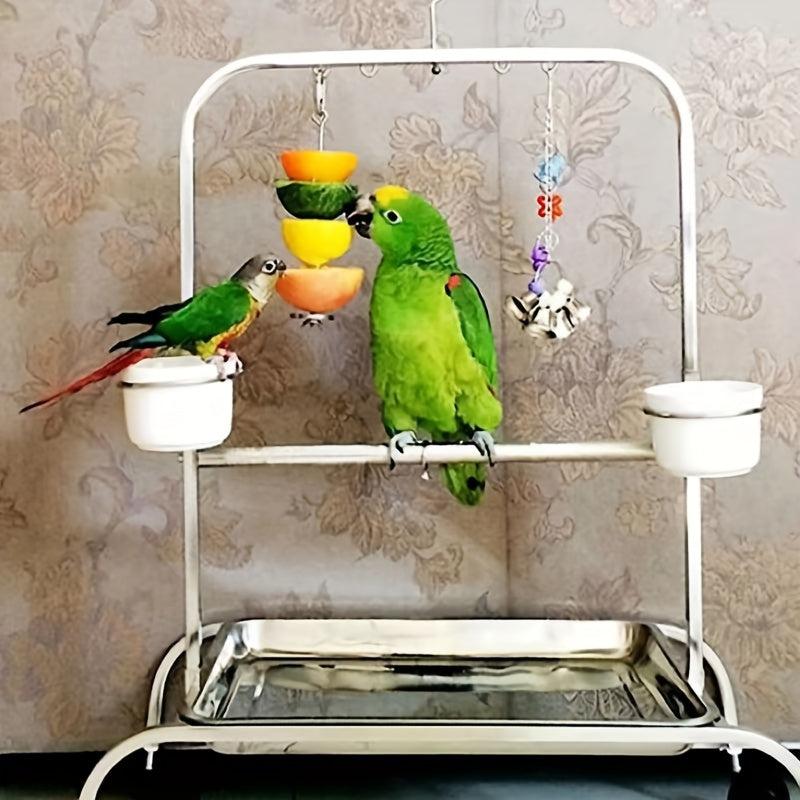 Stainless Steel Parrot Bird Feeder Hangs Vegetables Fruits Healthy Eating