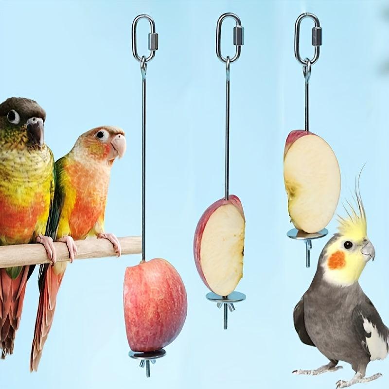 Stainless Steel Parrot Bird Feeder Hangs Vegetables Fruits Healthy Eating
