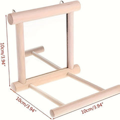 Bird Mirror Toy Hanging Swing for Small Parrot