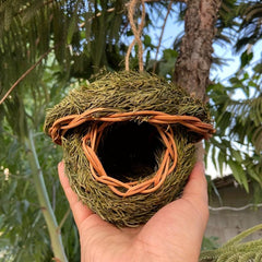 Hand Woven Grass Birdhouse for Hummingbirds & Parrots