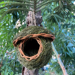 Hand Woven Grass Birdhouse for Hummingbirds & Parrots