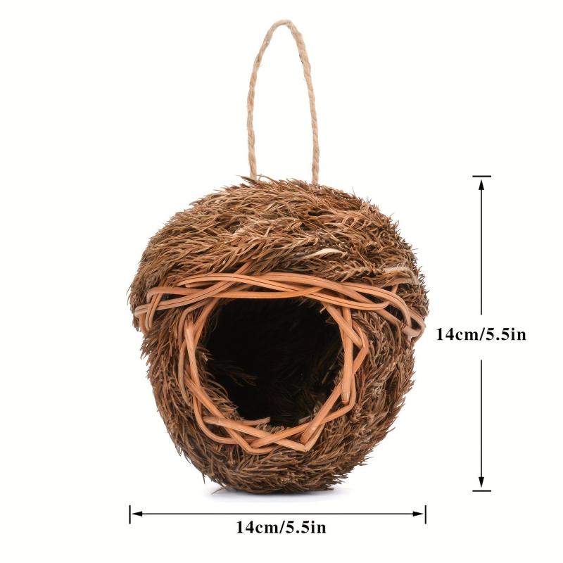 Hand Woven Grass Birdhouse for Hummingbirds & Parrots