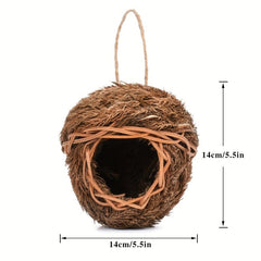 Hand Woven Grass Birdhouse for Hummingbirds & Parrots