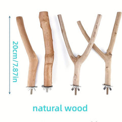 Wooden Bird Toys Parrot Stand Poles Tree Fork Peeled Stand Stick