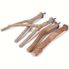 Wooden Bird Toys Parrot Stand Poles Tree Fork Peeled Stand Stick