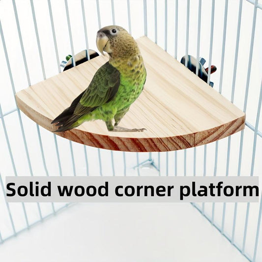 Wood Perch Stand Toy for Hamsters and Parrots
