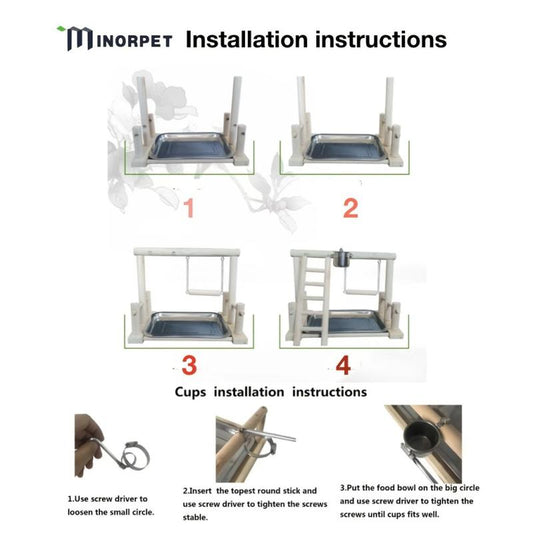 Parrot Play Stand & Swing Ladder Toy for Entertainment