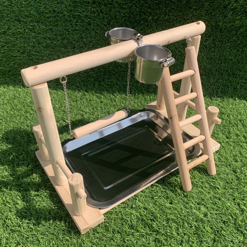 Parrot Play Stand & Swing Ladder Toy for Entertainment