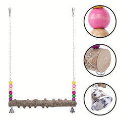 Colorful Beaded Chicken Swing Toy for Hens with Stand