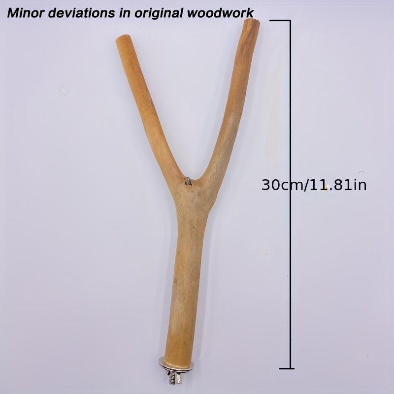 Wooden Bird Station Stick Fork Shape Parrot Toy