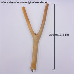 Wooden Bird Station Stick Fork Shape Parrot Toy