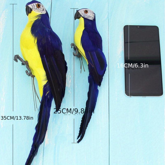 25 Simulation Parrot Feather Lawn Figurine Ornament Bird Garden Decoration