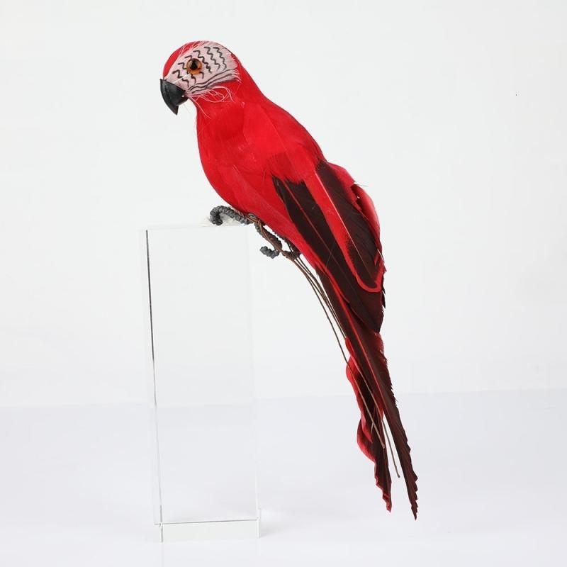25 Simulation Parrot Feather Lawn Figurine Ornament Bird Garden Decoration