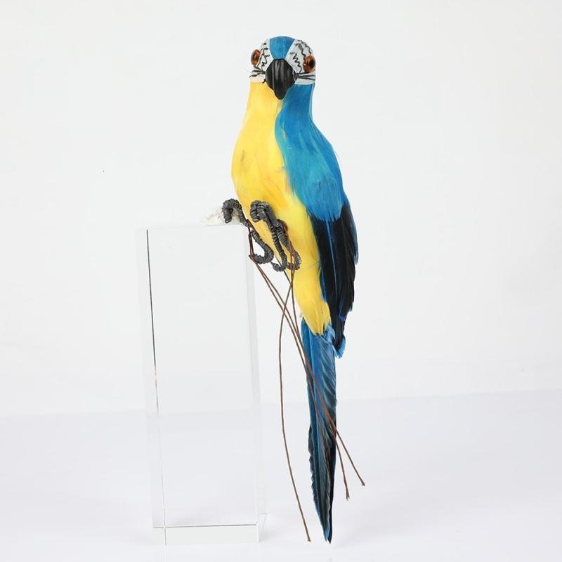 25 Simulation Parrot Feather Lawn Figurine Ornament Bird Garden Decoration