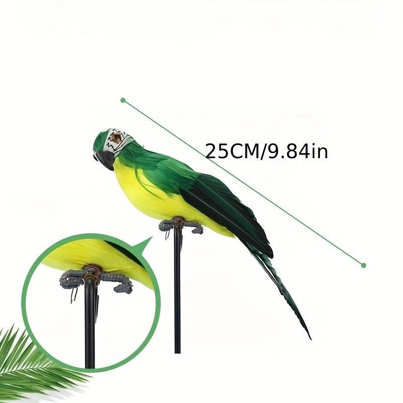25 Simulation Parrot Feather Lawn Figurine Ornament Bird Garden Decoration