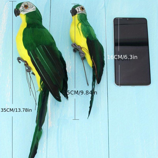 25 Simulation Parrot Feather Lawn Figurine Ornament Bird Garden Decoration