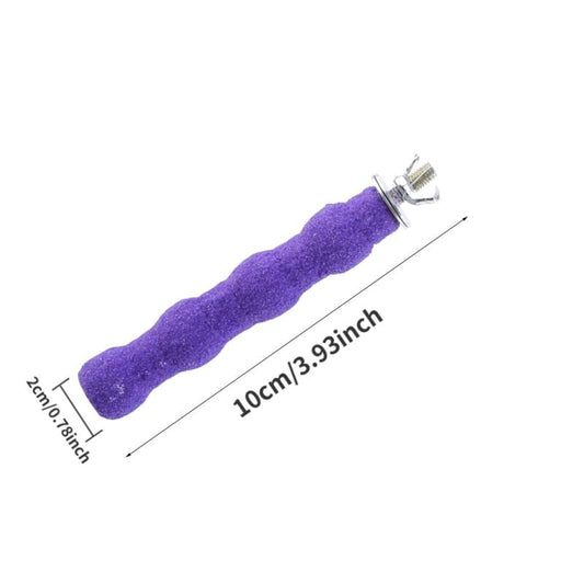Colorful Paw Grinder Toy for Birds - Pet Parakeet Parrot Sand Sprayed Wood