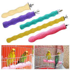 Colorful Paw Grinder Toy for Birds - Pet Parakeet Parrot Sand Sprayed Wood