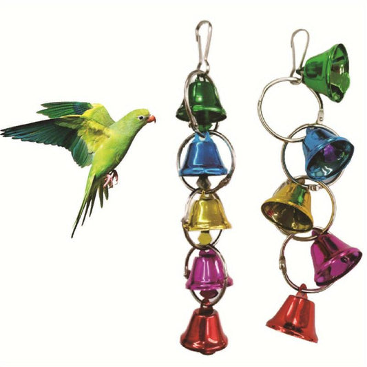 Colorful Hanging Cage Bell Bird Swing Toy For Parrot