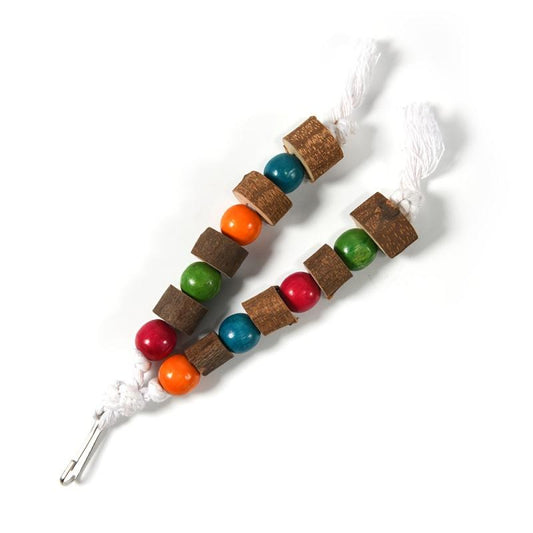 Wooden Parrot Colorful Chew Toys Hanging Cage Balls with Ropes