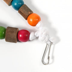 Wooden Parrot Colorful Chew Toys Hanging Cage Balls with Ropes