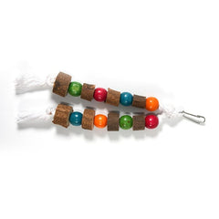 Wooden Parrot Colorful Chew Toys Hanging Cage Balls with Ropes