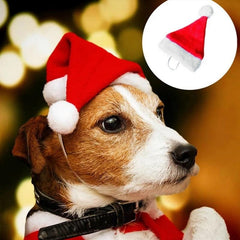 Festive Suede Santa Hat for Your Pet