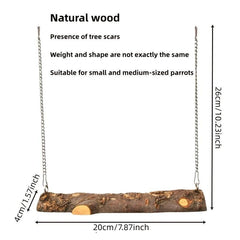 Wooden Bird Swing Toy for Parrot Cage Play