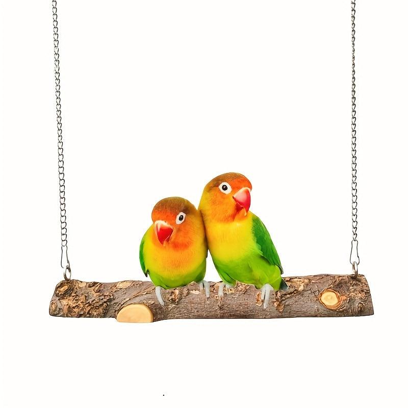 Wooden Bird Swing Toy for Parrot Cage Play