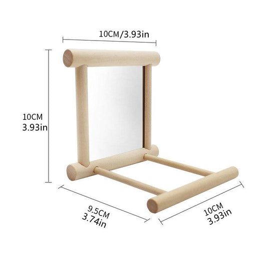 Pet Bird Station Stand with Mirror Parrot Toy Perch