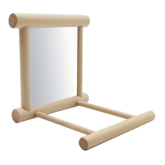 Pet Bird Station Stand with Mirror Parrot Toy Perch