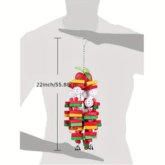 Interactive Wooden Parrot Toy for Chewing