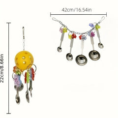 Interactive Parrot Toy Spoon Fun Bird Cage Swing Toy