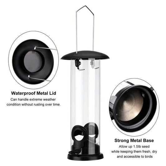 Hanging Bird Feeder for Garden and Yard with Metal Handle