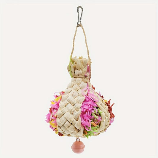 Pet Bird Toy Hanging Birdcage Accessories Natural Parrot Shredder Toy Durable