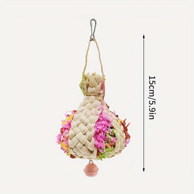 Pet Bird Toy Hanging Birdcage Accessories Natural Parrot Shredder Toy Durable