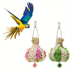 Pet Bird Toy Hanging Birdcage Accessories Natural Parrot Shredder Toy Durable
