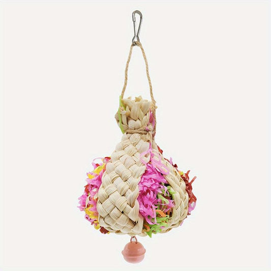 Pet Bird Toy Hanging Birdcage Accessories Natural Parrot Shredder Toy Durable