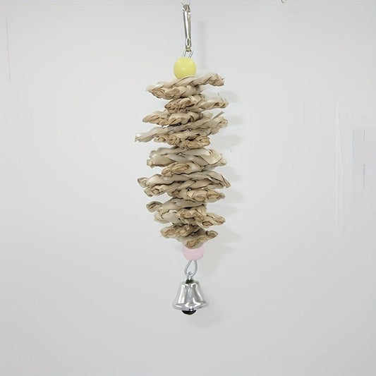 Natural Straw Bird Toys Cuttlebone Parrot Skewers for Calcium Supplement