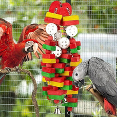 Large Bird Parrot Toys Wooden Chewing Toy Swing Wood Bird Toy