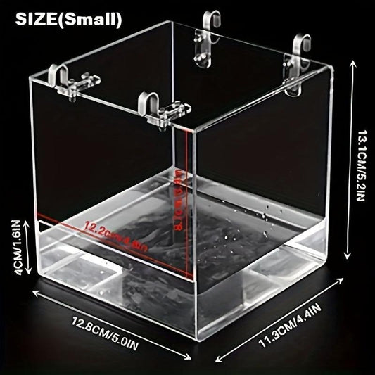 Acrylic Transparent Bird Bath Cage with Hanging Hooks Bird Feeder