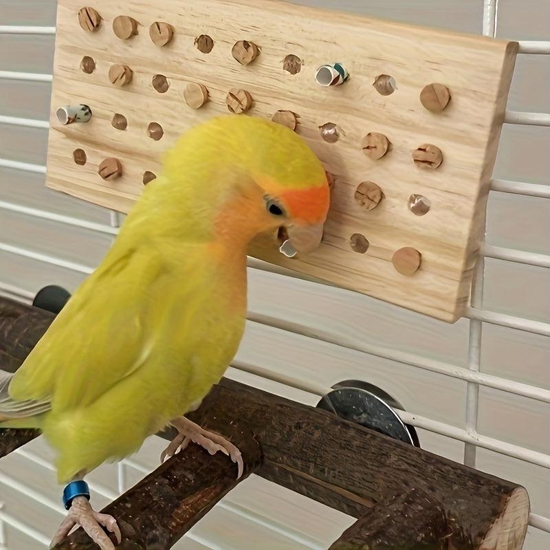 Bird Chewing Toy Hanging Wood Keyboard Toy For Training