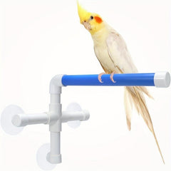 Parrot Stand Perch Shower Parakeet Window Wall Hanging Toy