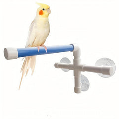 Parrot Stand Perch Shower Parakeet Window Wall Hanging Toy