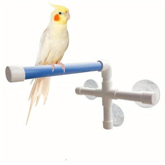 Parrot Stand Perch Shower Parakeet Window Wall Hanging Toy