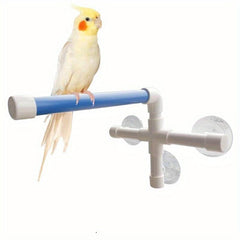 Parrot Stand Perch Shower Parakeet Window Wall Hanging Toy