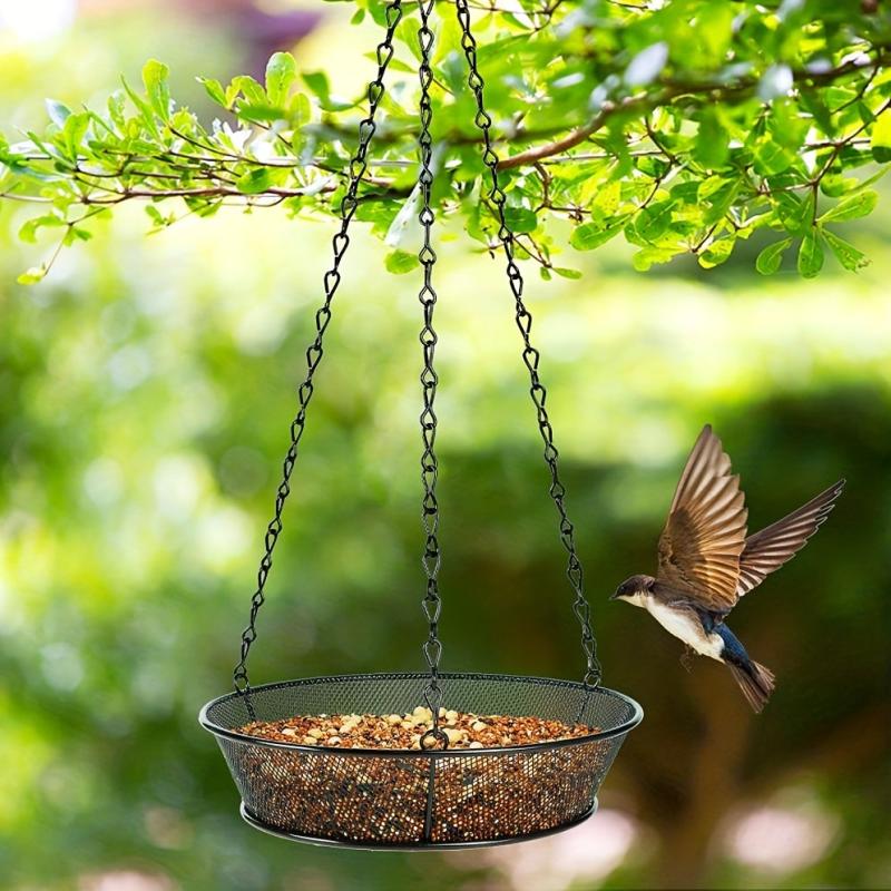 Metal Outdoor Hanging Bird Feeder Tray for Garden